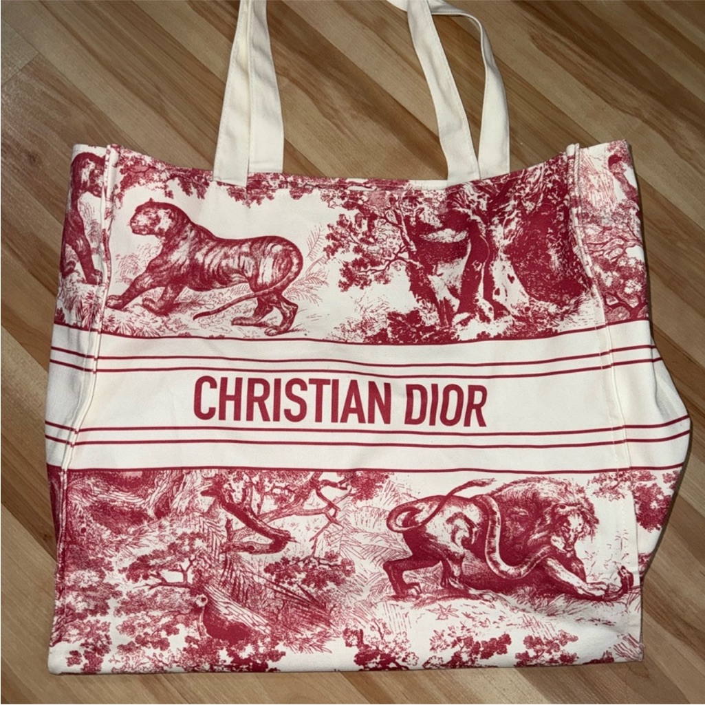 Christian Dior Red Toile Gwp Tote Brand New